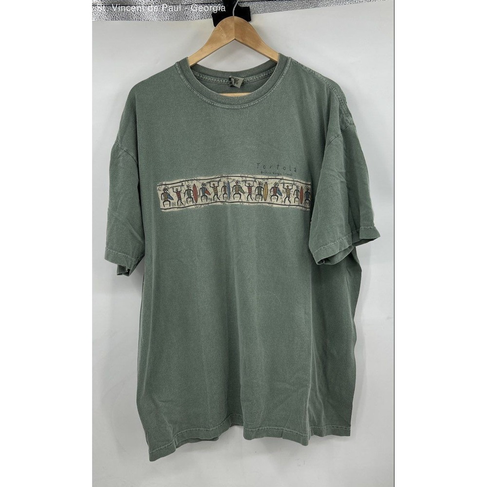 MyDyer‎ Tortola Short Sleeve Tee Shirt Men's XL Green Destination
